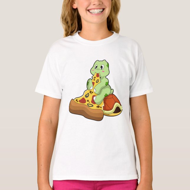 T-shirt Tortue à la pizza (Devant)