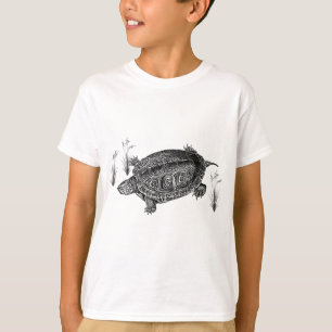 T-shirt Tortue aquatique noir et blanc