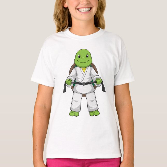 T-shirt Tortue aux arts martiaux avec ceinture noire (Devant)
