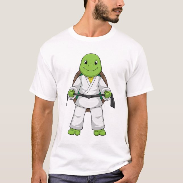 T-shirt Tortue aux arts martiaux avec ceinture noire (Devant)