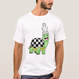 T-shirt Tortue aux échecs avec jeu d'échecs & King