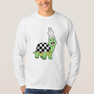 T-shirt Tortue aux échecs avec jeu d'échecs & King