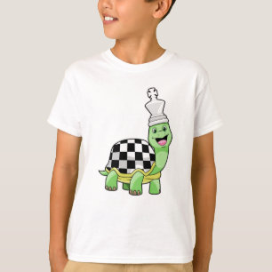 T-shirt Tortue aux échecs avec jeu d'échecs & King