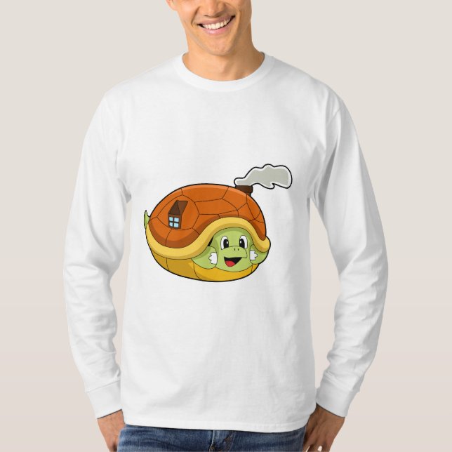 T-shirt Tortue avec coquille comme maison (Devant)