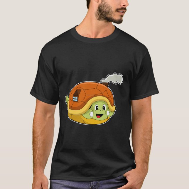 T-shirt Tortue avec coquille comme maison (Devant)