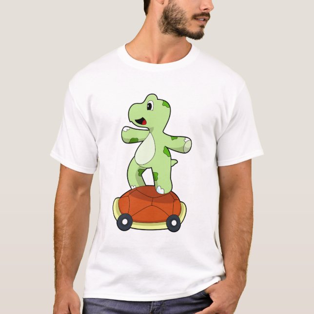 T-shirt Tortue avec coquille en tant que skateboard (Devant)