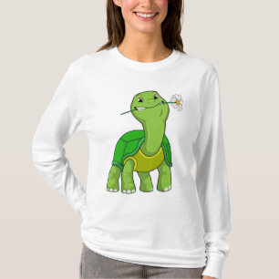 T-shirt Tortue avec marguerite à fleurs