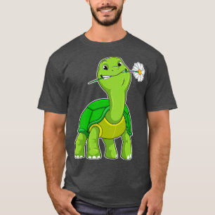 T-shirt Tortue avec marguerite à fleurs