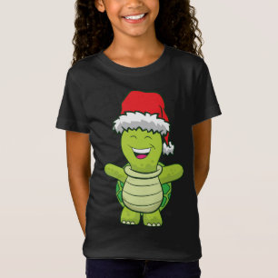 T-Shirt Tortue avec Santa Hat Cute Turtle Noël