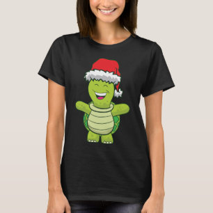 T-shirt Tortue avec Santa Hat Cute Turtle Noël