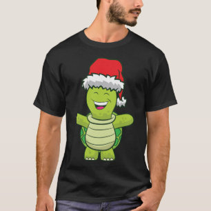 T-shirt Tortue avec Santa Hat Cute Turtle Noël