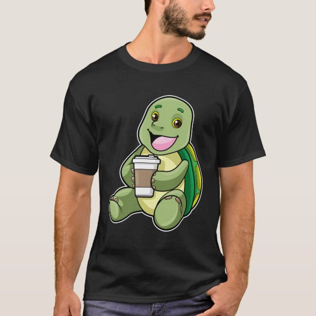 T-shirt Tortue avec Shell & Café à aller (Devant)