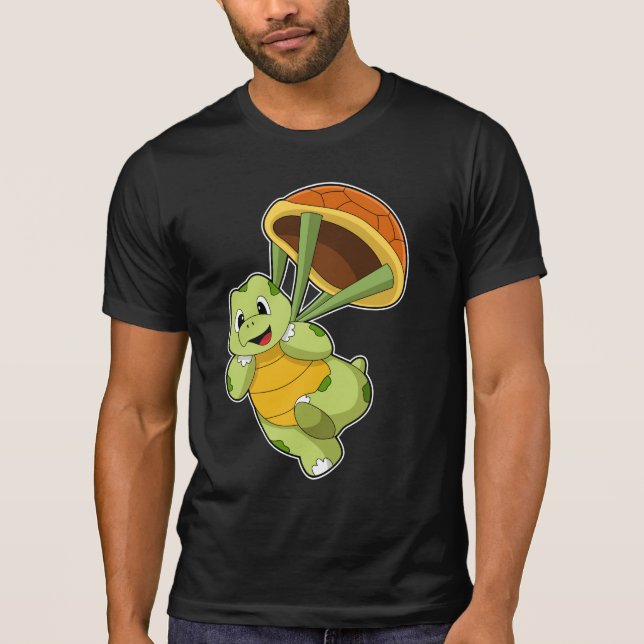 T-shirt Tortue avec Shell en tant que Skydiver (Devant)