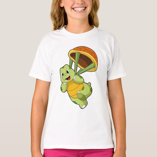 T-shirt Tortue avec Shell en tant que Skydiver (Devant)