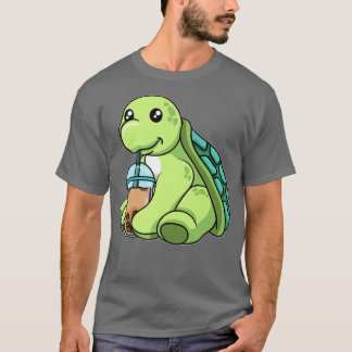 T-shirt Tortue Bubble Thé Cute Animaux Avec Boba