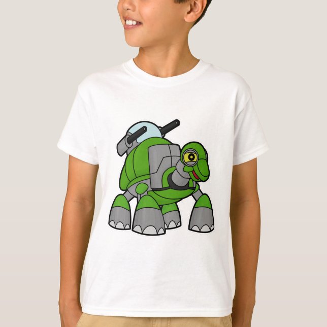 T-shirt Tortue comme robot avec canons (Devant)