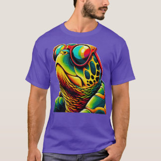 T-shirt Tortue cool avec lunettes de soleil Amusants Jeune