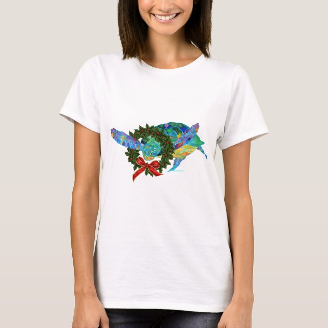 T-shirt Tortue de mer de Noël (Devant)