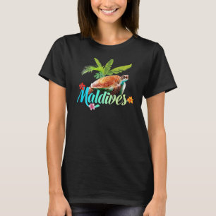 T-shirt Tortue de mer des Maldives Hibiscus île Cadeau pla