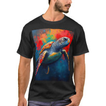 Tortue de mer en haute mer