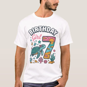 T-shirt Tortue de mer fille d'anniversaire 7e anniversaire