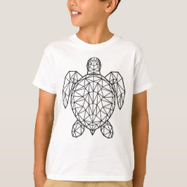 T-shirt Tortue de mer géométrique filaire noire