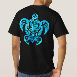 T-shirt Tortue de mer Hawaïenne de la tribu bleu océaniq