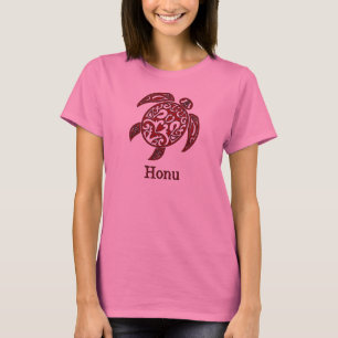 T-shirt Tortue de mer hawaïenne en rouge