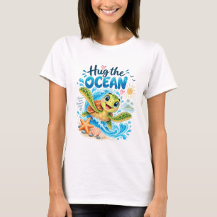 T-shirt Tortue de Mer « Hug the Ocean » – Amour de