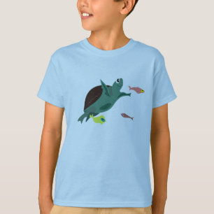 T-shirt Tortue de mer mignonne sous l'art marin