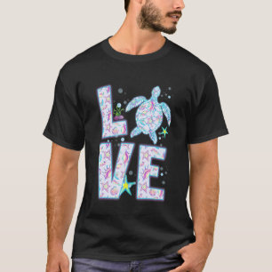 T-shirt Tortue de mer Océan Love Hologramme Hippie Costume