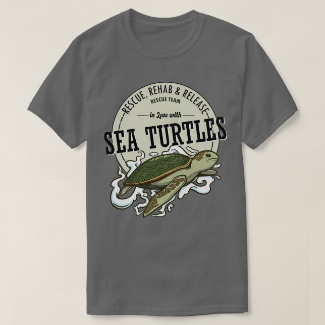 T-shirt Tortue de mer pour une équipe de Secourt (Design devant)