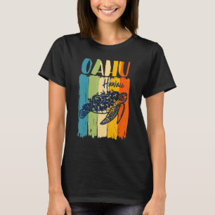 T-shirt Tortue de mer rétro Oahu Hawaii jumelage amis Fam