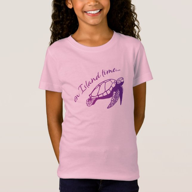T-Shirt Tortue de mer sur la chemise de temps d'île (Devant)