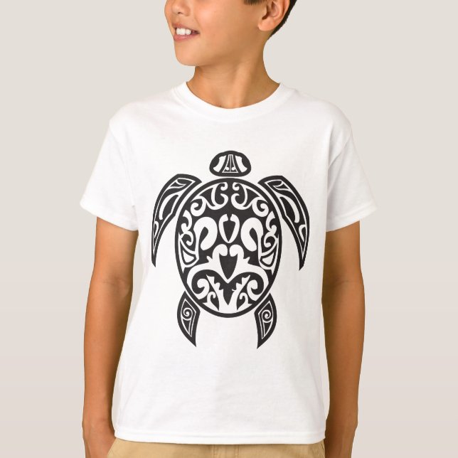 T-shirt Tortue de mer tribale (Devant)