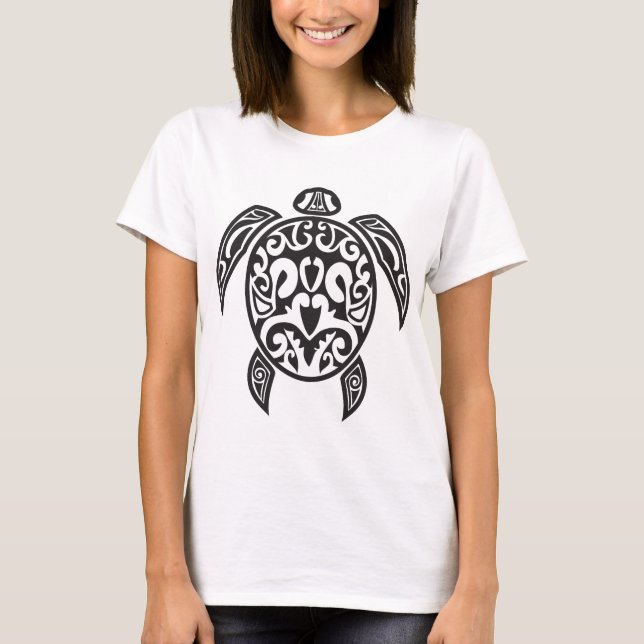 T-shirt Tortue de mer tribale (Devant)