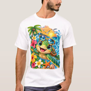 T-shirt Tortue de mer tropicale heureuse