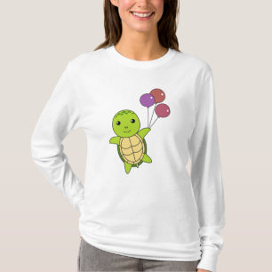 T-shirt Tortue Doux Mouches Ballons Enfants