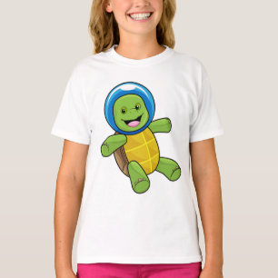 T-shirt Tortue en astronaute avec boule de verre