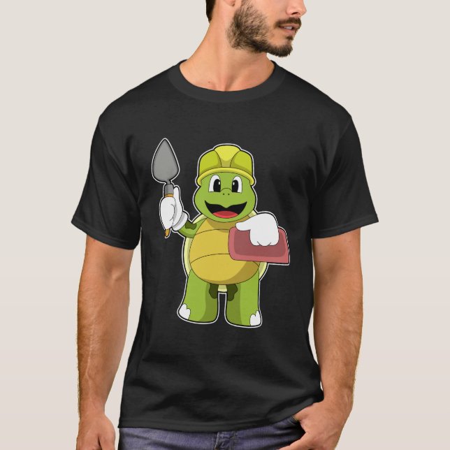 T-shirt Tortue en mason avec pierre (Devant)