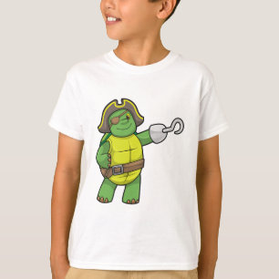 T-shirt Tortue en pirate avec patchs main et oeil