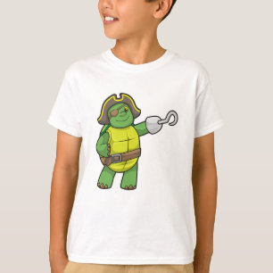 T-shirt Tortue en pirate avec patchs main et oeil