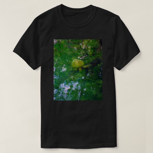 T-shirt Tortue hawaïenne à Canal nature art beauté (Design devant)
