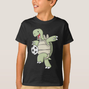T-shirt Tortue heureuse jouant au football