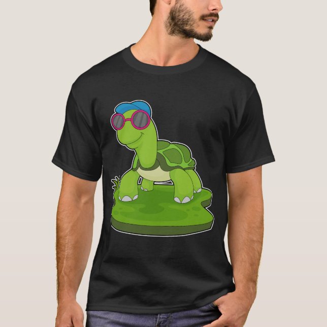 T-shirt Tortue lunettes de soleil (Devant)
