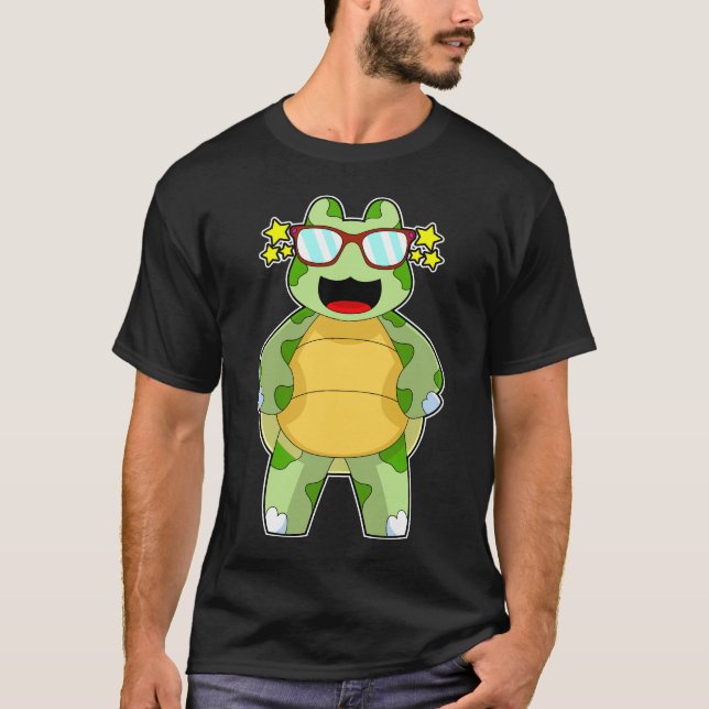 T-shirt Tortue lunettes de soleil (Devant)