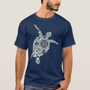 T-shirt Tortue Mandala bleu clair