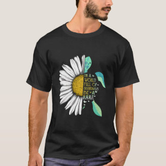 T-shirt Tortue Marguerite Dans Un Monde Plein De Grandmas