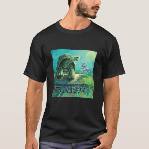 T-shirt Tortue mignonne et l'art de lièvres