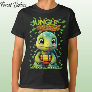T-shirt Tortue noire mignonne Tortue Animal Dessin animé G